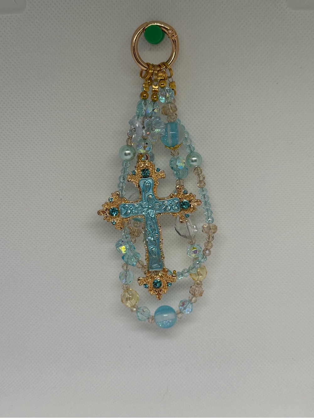 Blue Cross Keychain / Phone Chain